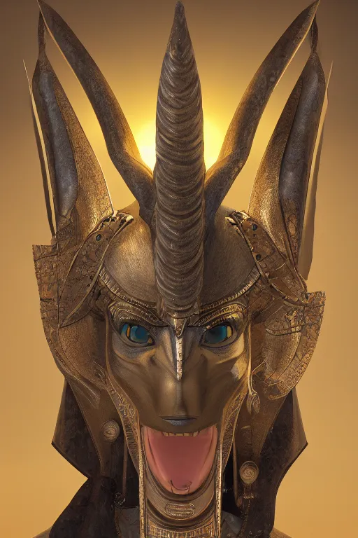 Prompt: highly detailed matte portrait of anubis in the duat, cgi, glistening, specular highlights, intricate detail, digital painting, zbrush