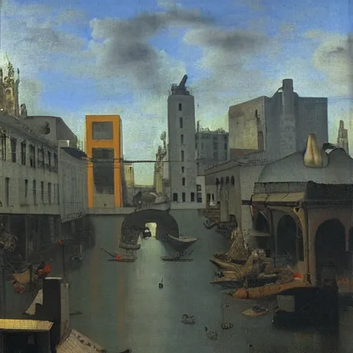 Prompt: futuristic sao paulo painted by johannes vermeer