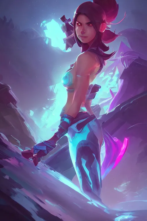 Prompt: zoe league of legends wild rift hero champions arcane fantasy digital painting bioluminance alena aenami artworks in 4 k design by lois van baarle by sung choi by john kirby artgerm and greg rutkowski and magali villeneuve tank support marksman mage fighter assassin,