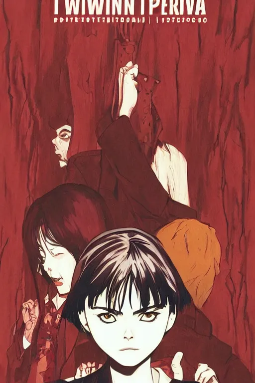 Prompt: twin peaks horror detective manga comic cover, dramatic, beautifully drawn coherent professional, drawn by ilya kuvshinov, satoshi kon, tsutomu nihei. by tomer hanuka and michael whalen, minimalist stylized cover art, cel shaded