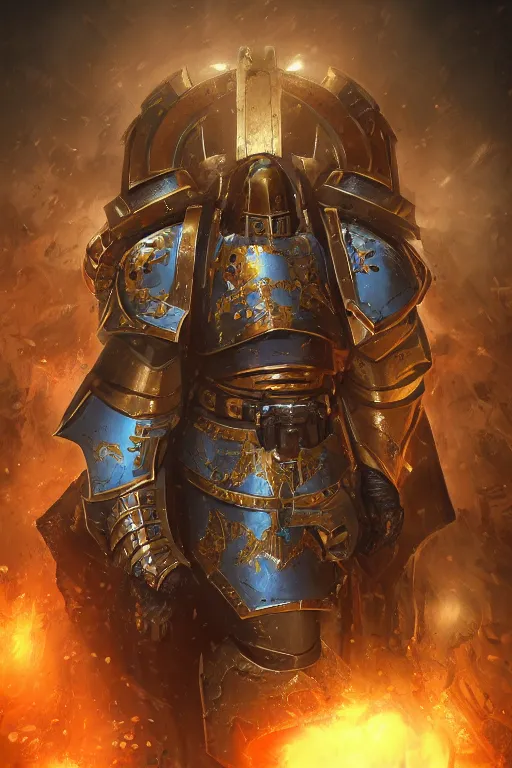 Image similar to armor portrait heros warhammer 4 0 k horus heresy fanart - the primarchs emperor by johannes helgeson animated with vfx concept artist & illustrator global illumination ray tracing hdr fanart arstation zbrush central hardmesh 8 k octane renderer comics stylized