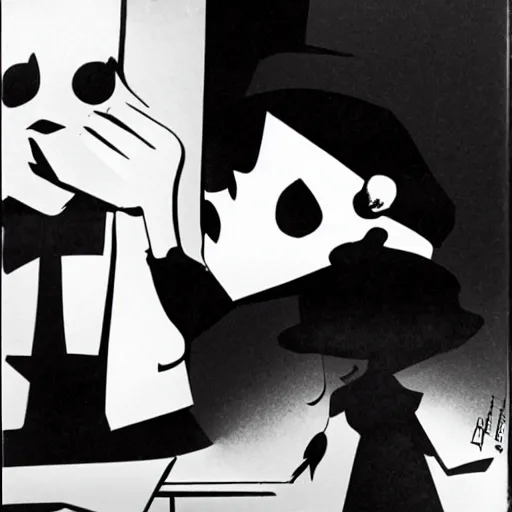 Image similar to A film noir in the style of Dr Caligari featuring the Sylvanian family