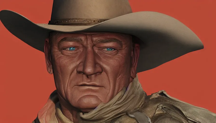 Image similar to John Wayne sit in a plain, hyperdetailed, artstation, cgsociety, 8k