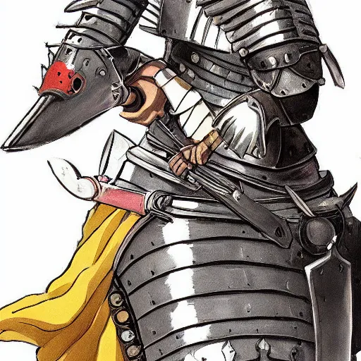 Image similar to a portrait of a knight wearing armor in style of studio ghibli