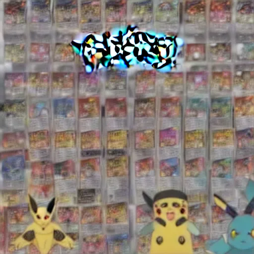 Prompt: pokemon cards with snooki, joe biden, nicki minaj, kim kardashian, osama bin laden, pokemon anime style, hd 8k image high detail, at target