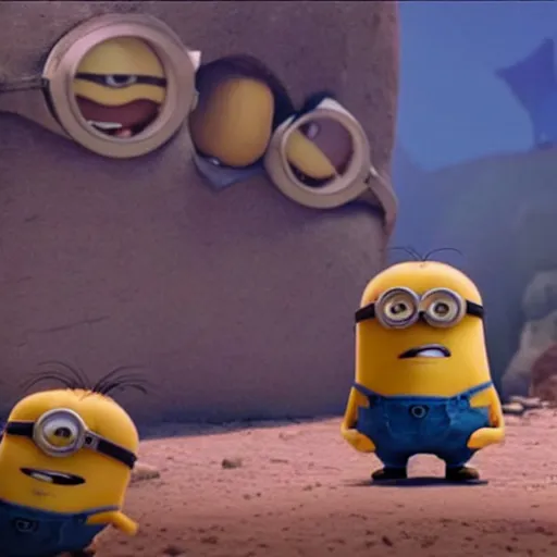 Image similar to the rock in minions, cartoon, detailed, cinematography