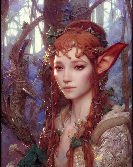 Image similar to a beautiful elf princess by Edgar Maxence and Ross Tran and Michael Whelan