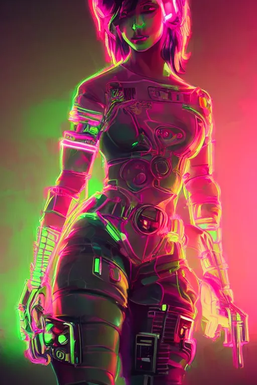 Image similar to beautiful cottagecore cyberpunk synthwave beautiful women, intricate, elegant, concept art, smooth, sharp, focus, pink neon lights, futuristic, cgsociety, in the style of artstation