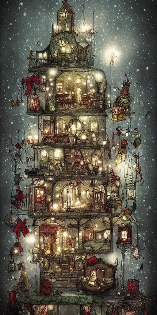 Image similar to an indoor christmas scene by alexander jansson