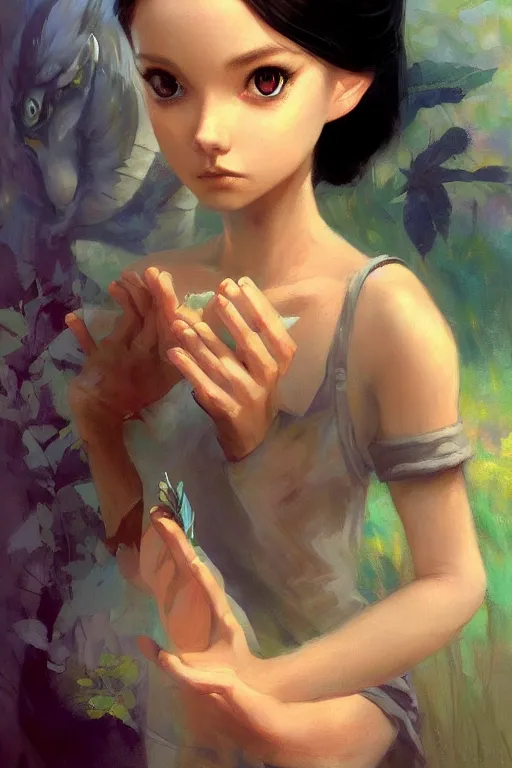 Image similar to 🐉::3, by Margaret Keane, thomas kindkade, Craig mullins, loish, trending on artstation,