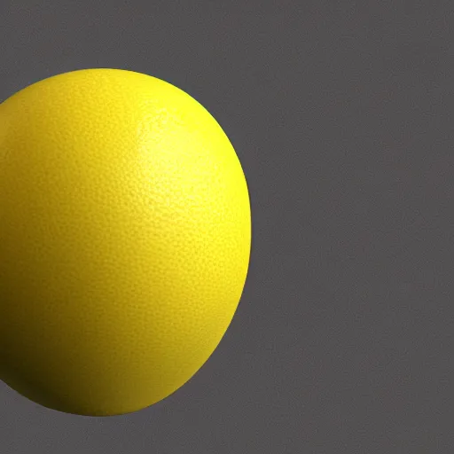 Image similar to a high quality render of a low poly lemon,