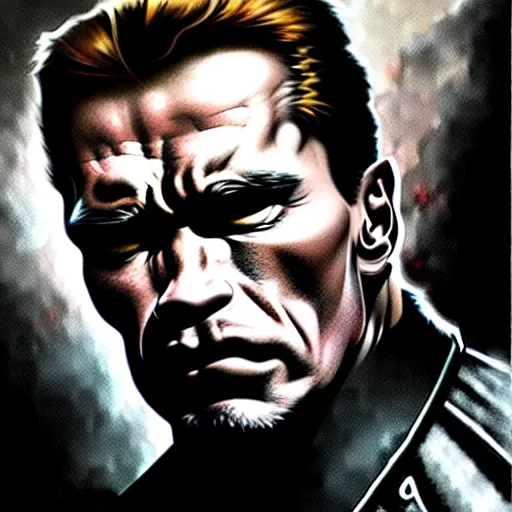 Prompt: uhd photorealistic portrait of nazi arnold schwarzenegger, by amano, ayami kojima, greg rutkowski, lisa frank, mark brooks, and karol bak, masterpiece, cinematic composition, dramatic pose, studio lighting, correct face, hyperdetailed, intricate details