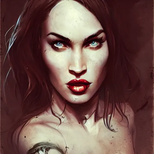 Image similar to Megan Fox on stage playing rock and roll by Bastien Lecouffe-Deharme