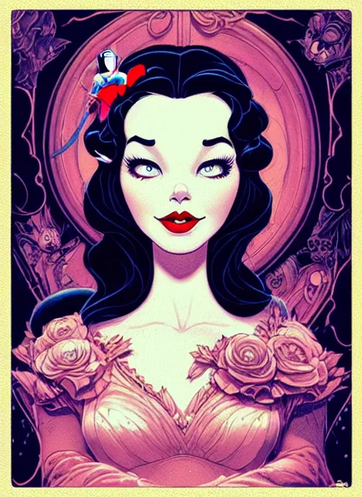 Image similar to highly detailed portrait of disney's snow white, magnificent, photographic realistic background, by james gilleard, by joe fenton, by kaethe butcher, trending on instagram, award winning details