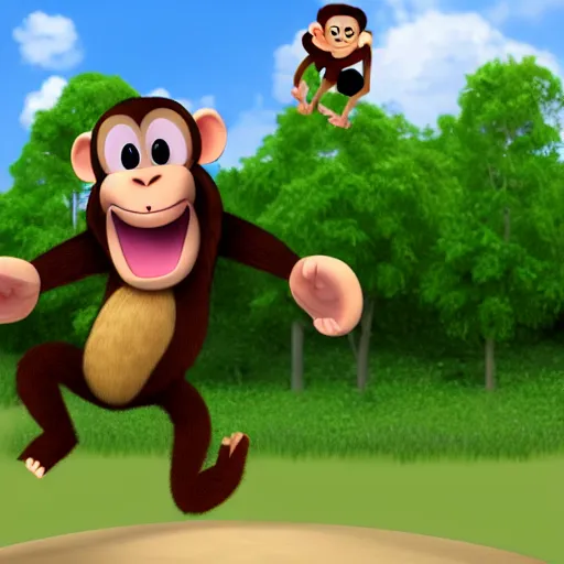 Image similar to angry monkey wearing shorts flying in the air, highly detailed, 8 k, masterpiece, super resolution.