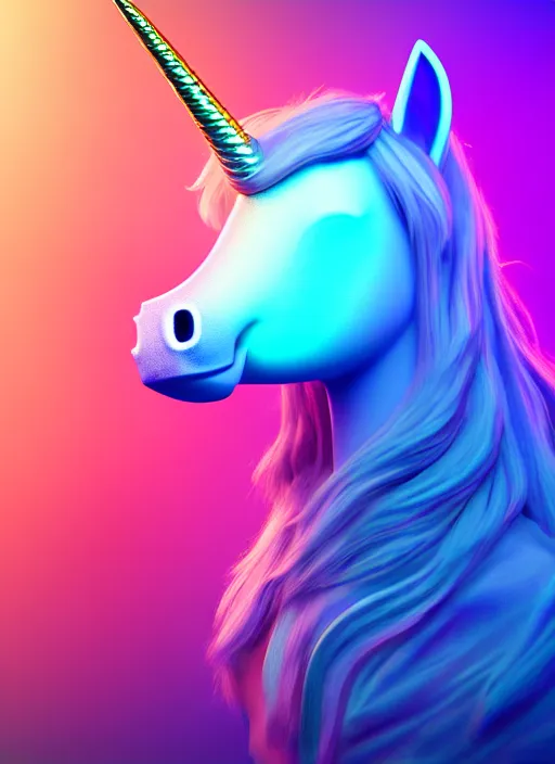 Prompt: unicorn wearing vr glasses, in techno background, soft gradient texture, realistic 3 d render, high lights, 4 k, high detailed photography, 5 0 mm lens, rich vivid colors, smooth gradients, depth of field, cinematic, hyper realism, high detail, octane render, unreal engine, 8 k