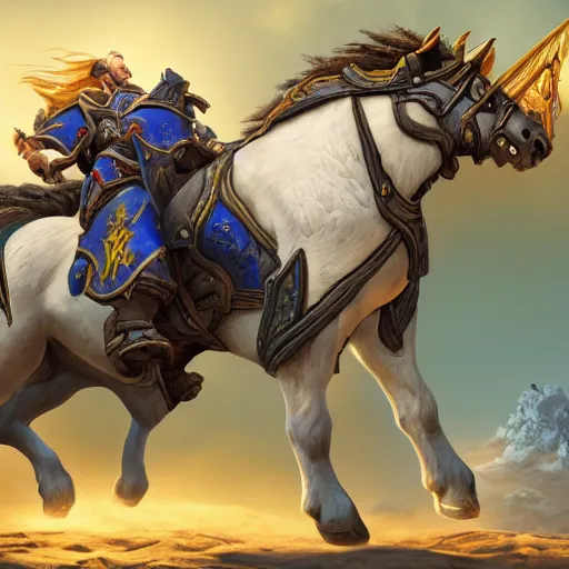 Prompt: a boy riding a horse, blizzard warcraft art, concept art, incredibly highly detailed and realistic, 8 k, sharp focus, studio quality