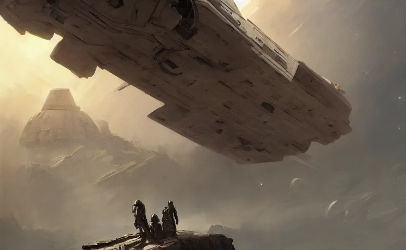 Image similar to a painting of star wars trending on artstation in the style of greg rutkowski