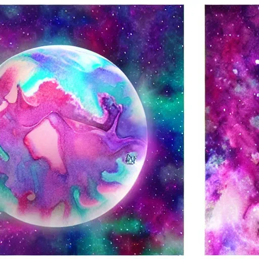 Image similar to frosted astral glacial scarves watercolor artwork confirmed orb