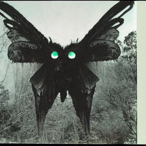 Image similar to real photo of Mothman taken on Polaroid