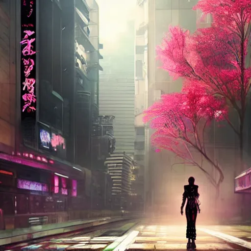 Image similar to woman of flowers, floral, cyberpunk, japanese cyberpunk city, blade runner 2 0 4 9