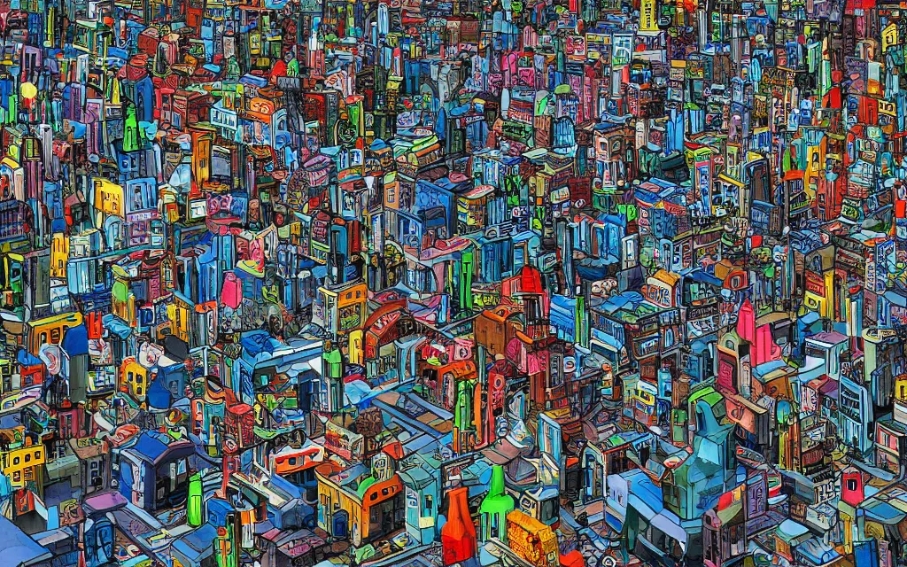 Prompt: plastic toy city potemkin fantastical cityscape, award winning digital art