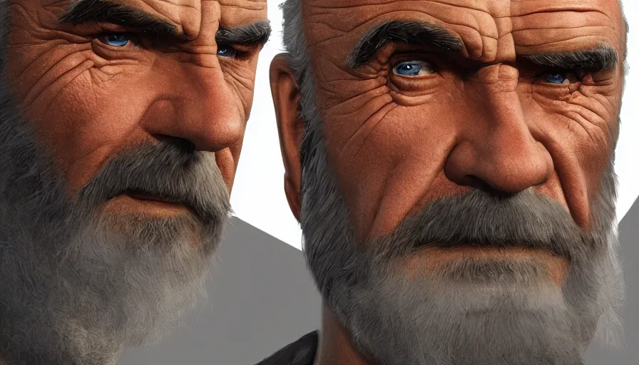 Image similar to Sean Connery is Odin, hyperdetailed, artstation, cgsociety, 8k