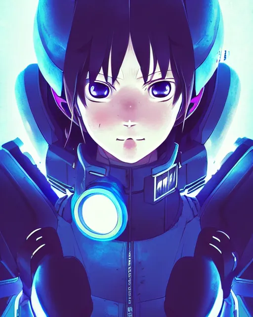 Image similar to portrait of anime girl in mechanic armor in night tokyo by makoto sinkai, my hero academia,cyberpunk, greg rutkowski, perfect face, fine details