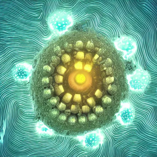 Image similar to amazing microcosm, micromacrocosm, different type of microcreatures with a cute face and touching eyes and smile, different type of positiv microcreatures, life under the microscope, impressions, mixed media, seamless fashionable background, ftactal, cyclic reflective rainbow fdecomite, trending in artStation.