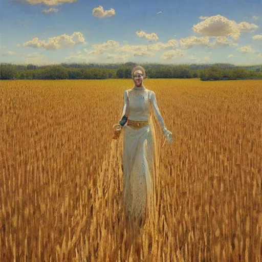 Image similar to tetrapac in a cornfield, art by donato giancola and greg rutkowski, realistic face, digital art, trending on artstation, symmetry!!