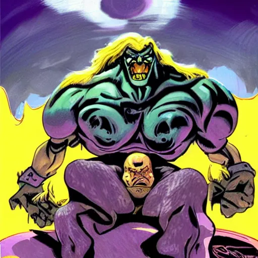 Image similar to The Maxx in the style of Simon Bisley