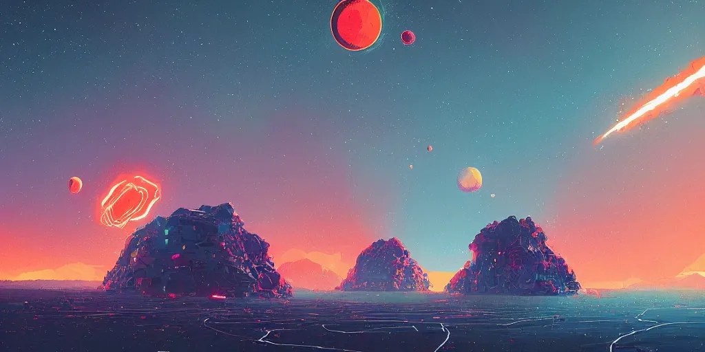 Image similar to asteroids by alena aenami and petros afshar