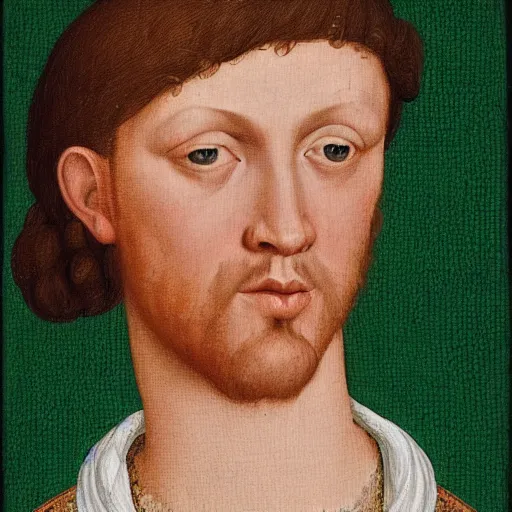 Image similar to a renaissance style portrait painting of Yung beef