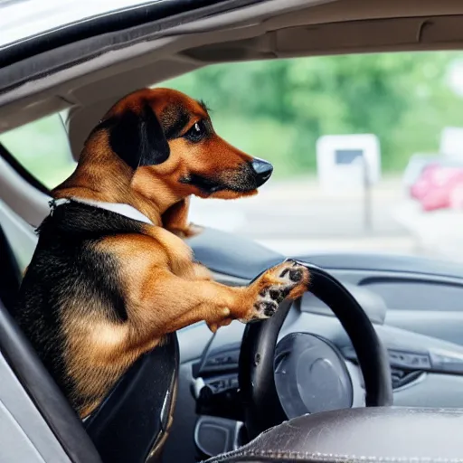 dog driving a car | Stable Diffusion | OpenArt