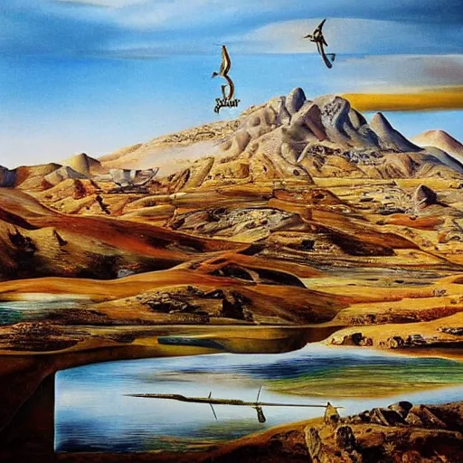 Image similar to kurdistan painted by salvador dali, highly detailed, insanely intricate, award winning art, trending on artstation