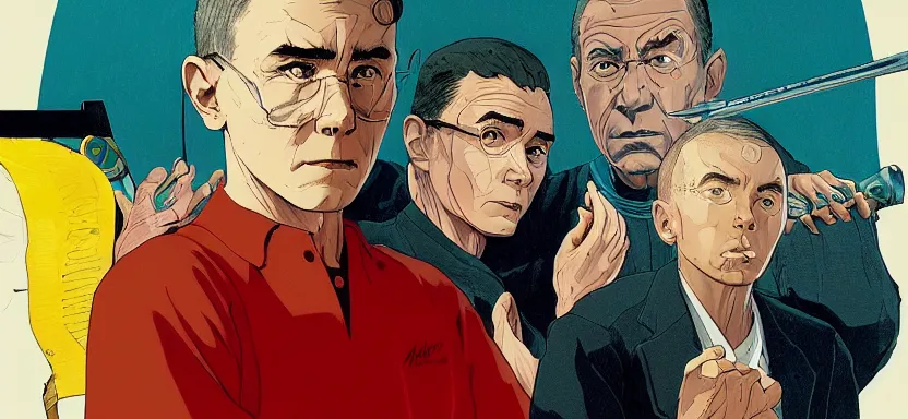 Prompt: a portrait of malcolm in the middle, digital painting masterpiece, by ilya kuvshinov, by frank frazetta, by mœbius, by reiq, by hayao miyazaki, intricate detail, beautiful brush strokes, advanced lighting technology, 4 k wallpaper, interesting character design, stylized yet realistic anatomy and faces, inspired by kill bill animated scene
