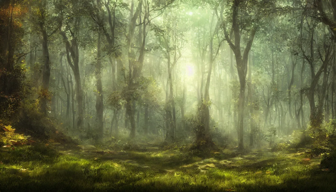 Image similar to A clearing in a forest, digital art, very detailed, trending on artstation, 4K wallpaper