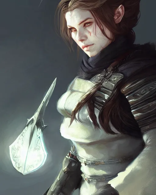 Prompt: housecarl lydia from skyrim in battle attire, portrait, outdoors, illustration, rim light, top light, perfectly shaded, soft painting, art by ross tran, krenz cushart and wenjun lin