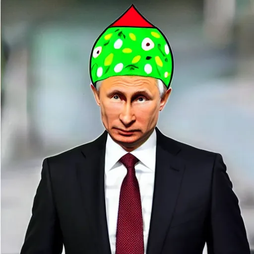 Image similar to watermelon head vladimir putin