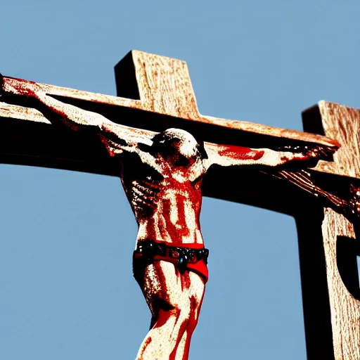 Prompt: octane render of crucifixion