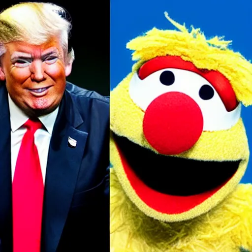 Image similar to donald trump muppet, jim henson