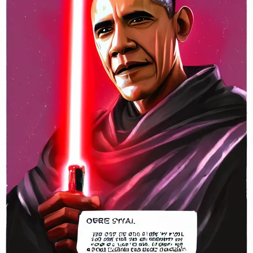 Prompt: Obama as a sith lord in the style of Darren Tan, trending on artstation, 8k, digital art