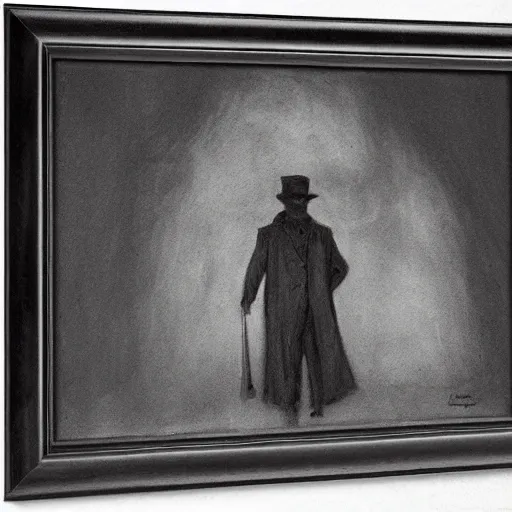 Image similar to occult detective by alfred stevens in charcoal