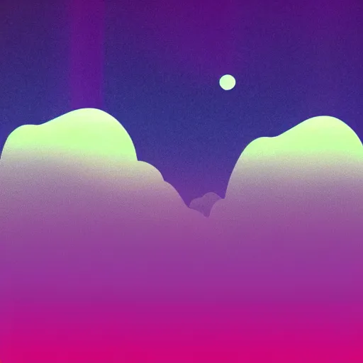 Prompt: aesthetic synthwave mountain between the clouds, moon background, sharp focus, sharp focus, high details, 8 k