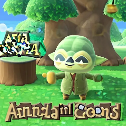 Prompt: Yoda in Animal Crossing