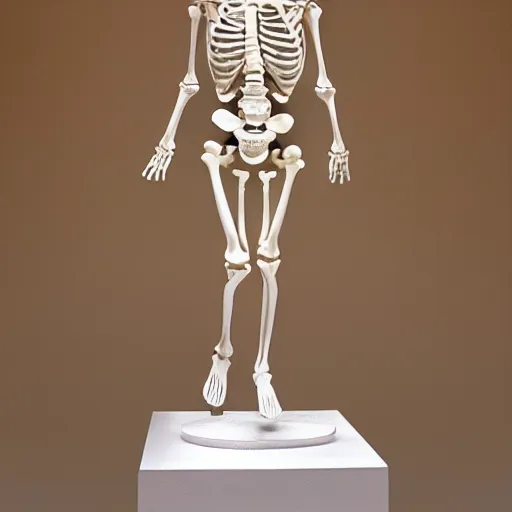 Prompt: greek classical art magnum-opus masterpiece sculpture of a skeleton bathed in dramatic white lighting ultra-detailed