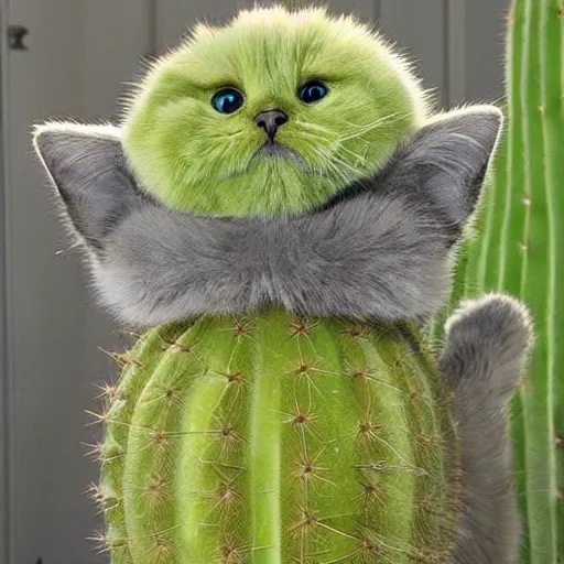 Image similar to cactus shaped cat