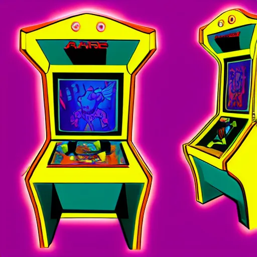 Image similar to arcade machine, art by ocellus_services + francy_artist + artofsephy,