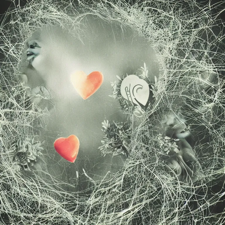 Image similar to double exposure of love, symbols of live, explosion, love is the most relevant theme, love is infinity, love is begin of all, 8 k resolution, artistic mode, artistic, trending on instagram, long exposure, love art, serious, fantasy and dreams vibes, mushrooms style and macro style, spawn, spruce vibes