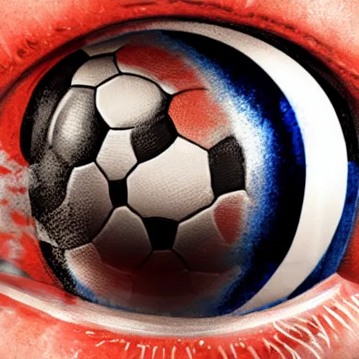 Image similar to an eye with football as pupil